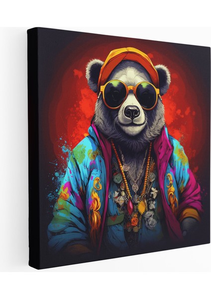 Panda Eşkıya Hayatı Kanvas Tablo, 30X30 cm