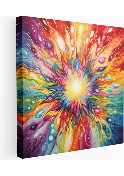 Psychedelic Kaleydoskop Kanvas Tablo, 30X30 cm