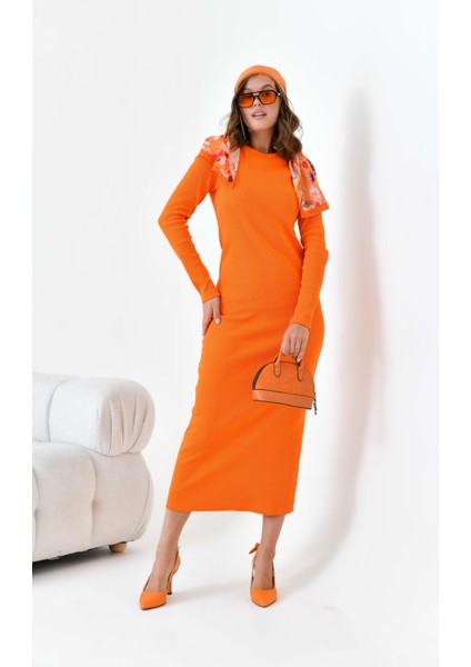 Kadın Kaşkorse Elbise Orange 30901