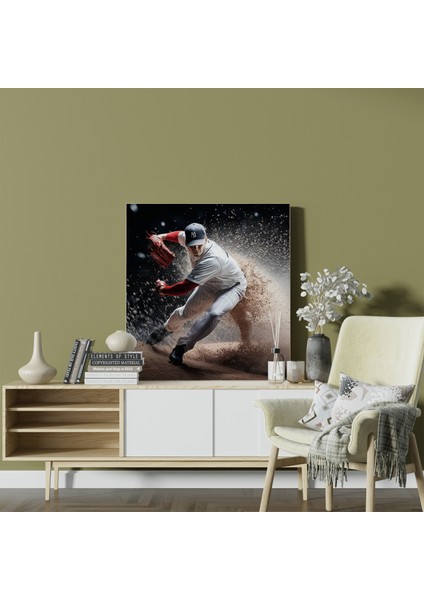 Gerçekçi Beyzbol Sürahisi Fotoğraf Kanvas Tablo, 30X30 cm fiyatları
