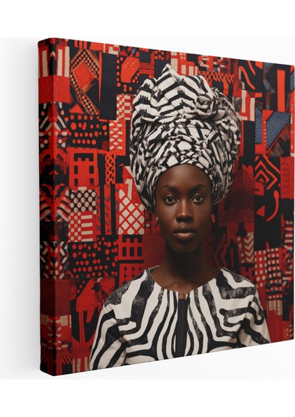 Afrika Füzyon Goblen Kanvas Tablo, 30X30 cm