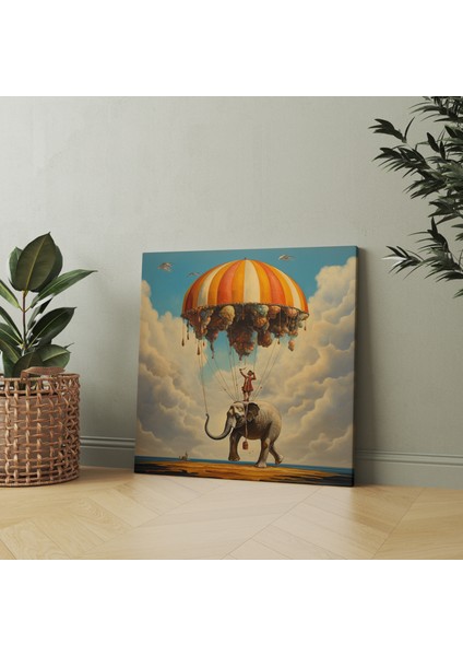 Kaprisli Filin Yolculuğu Kanvas Tablo, 30X30 cm fiyatları