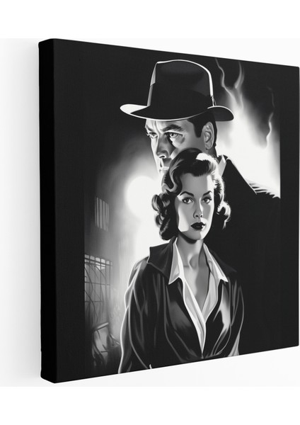 Film Noir Dedektif Kanvas Tablo, 30X30 cm