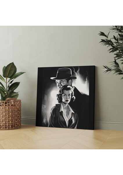 Film Noir Dedektif Kanvas Tablo, 30X30 cm fiyatları