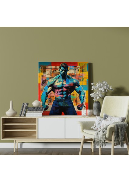 Pop Art Vücut Geliştirme Kanvas Tablo, 30X30 cm fiyatları