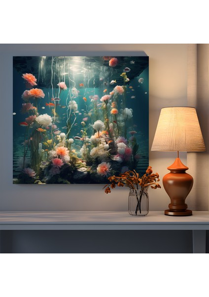 Sualtı Çiçek Cenneti Kanvas Duvar Tablosu, 30X30 cm fiyatları