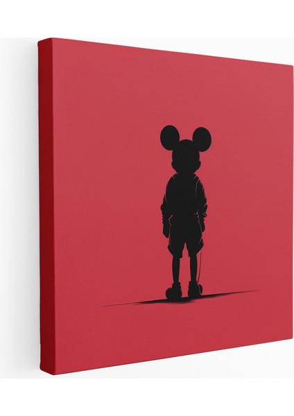 Minimalist Mickey Mouse Kanvas Tablo, 30X30 cm