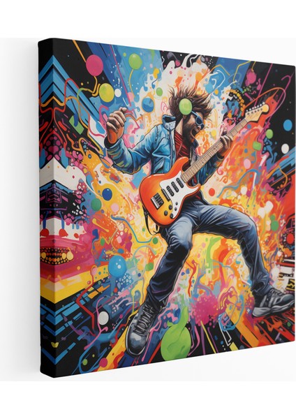 Guitar Hero Pop Art Kanvas Tablo, 30X30 cm