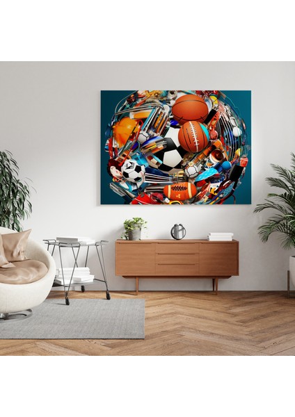 Spor Malzemeleri Kolaj Kanvas Tablo, 30X30 cm fiyatları