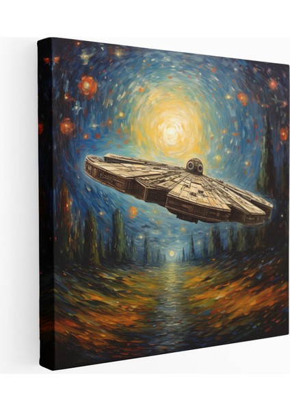 Ethereal Falcon Uçuş Kanvas Tablo, 30X30 cm