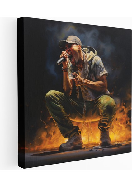 Freestyle Ateş Yağlıboya Tablo Kanvas Tablo, 30X30 cm