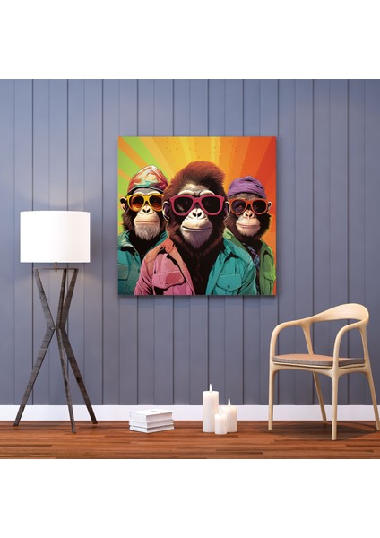 Pop Art Maymunlar Kanvas Tablo fiyatları
