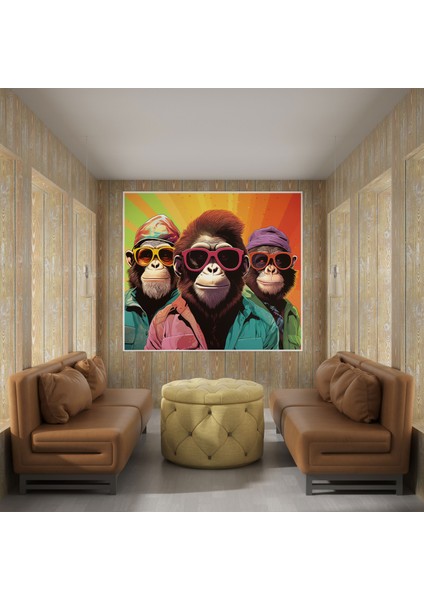Pop Art Maymunlar Kanvas Tablo modelleri