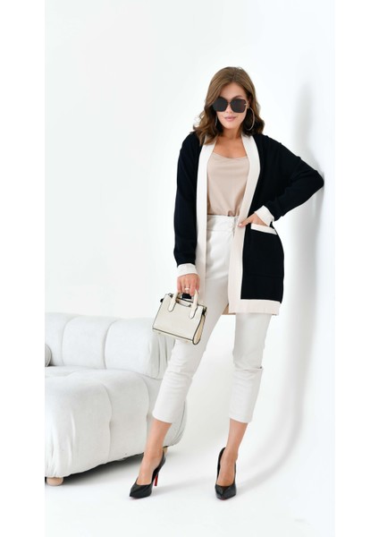 Kadın İki Renkli Giycık Siyah 20716