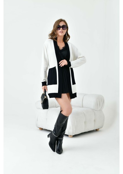 Kadın İki Renkli Giycık Ekru 20716