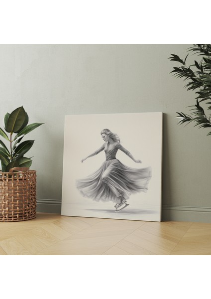 Graceful Glides Artistik Patinaj Kanvas Tablo, 30X30 cm fiyatları