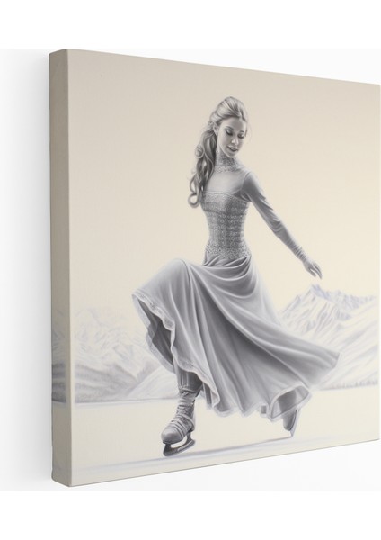 Zarif Artistik Patenci Kanvas Tablo, 50X50 cm