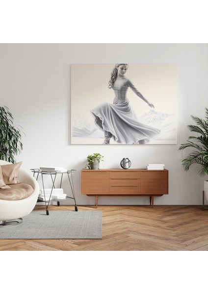 Zarif Artistik Patenci Kanvas Tablo, 50X50 cm fiyatları