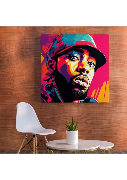 Pop Art Hip Hop Portre Kanvas Tablo, 30X30 cm