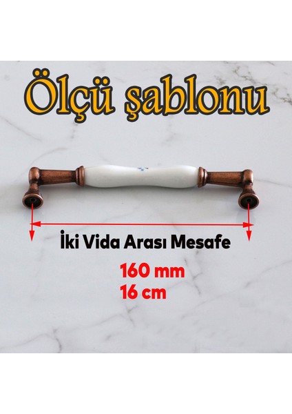 Termessos Gerçek Porselen Antik Bakır 160 mm Mobilya Mutfak Kulp Çekmece Dolap Kulplar Kulbu fiyatları