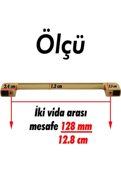 Arel Mat Altın Gold 128 mm Mobilya Mutfak Kulp Çekmece Dolap Kulplar Kulbu