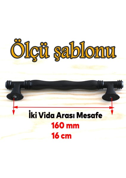 Sardis Gerçek Porselen Mat Siyah 160 mm Mobilya Mutfak Kulp Çekmece Dolap Kulplar Kulbu
