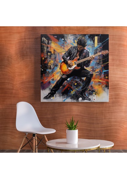 Urban Graffiti Gitaristi Kanvas Tablo, 30X30 cm fiyatları