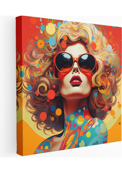 Groovy Psychedelic Pop Art Kanvas Tablo, 30X30 cm
