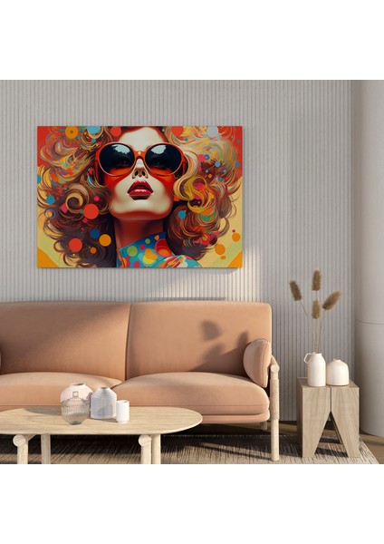 Groovy Psychedelic Pop Art Kanvas Tablo, 30X30 cm