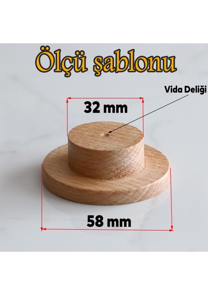 Ahşap Düğme Panda Desenli Kulp Tek Vidalı Çekmece Mutfak Mobilya Dolabı Dolap Kulbu