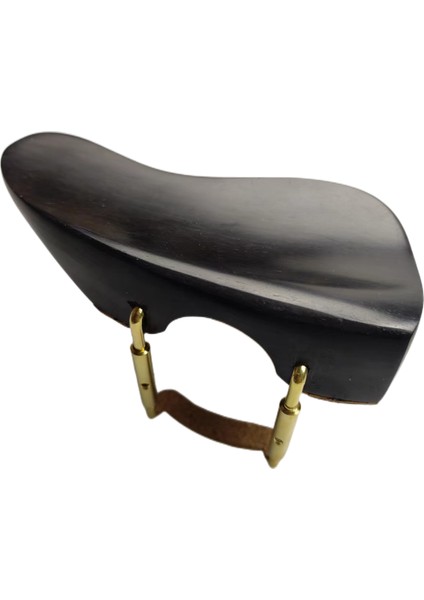 1 Adet Yeni Model Siyah Viyol Resti Kelepçeli Braketi ve Kauçuk Tam Boy, Viyolın Yedek Parçaları Abanoz Ağacı (Yurt Dışından)