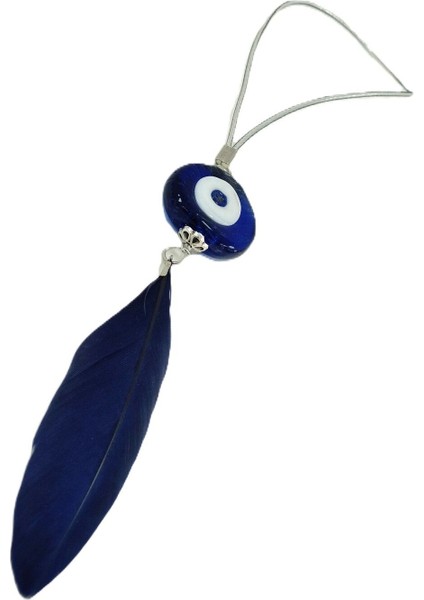 Lacivert Danagözü Nazar Boncuğu El Yapımı Tüy Temalı Anahtarlık/araba Dikiz Ayna Süsü fırsatları