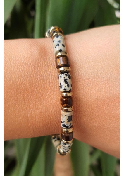 Jasper Akik Hematit ve Kaplan Gözü Taşlı Tasarım Doğal Taş Bileklik fiyatları