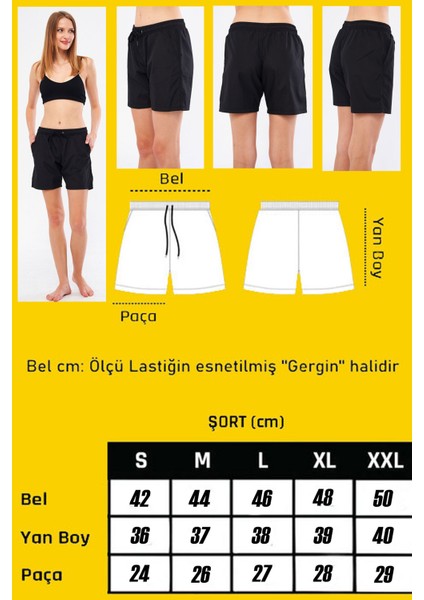 Kadın Siyah Beli Lastikli Cepli Çabuk Kuruma Özellikli Deniz Şortu EDY6110S indirimleri