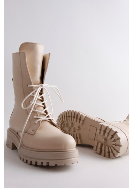 Milano Nude Hakiki Deri Bağcıklı Kadın Postal modelleri