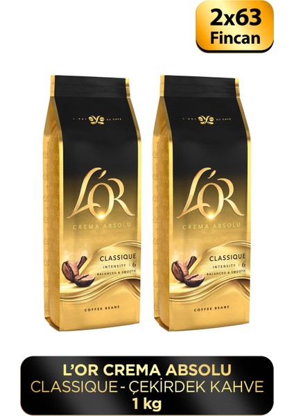 Crema Absolu Classıc Çekirdek Kahve 500gr x 2