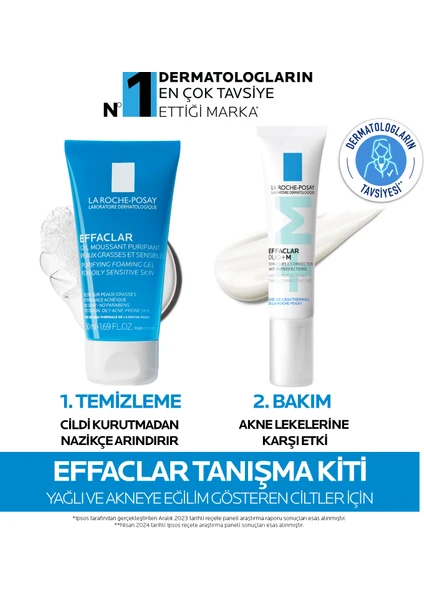 Effaclar Tanışma Kiti: Effaclar Duo M+&  Effaclar Gel 50 ml-Yağlı ve Akneye Eğilim Gösteren Ciltler İçin