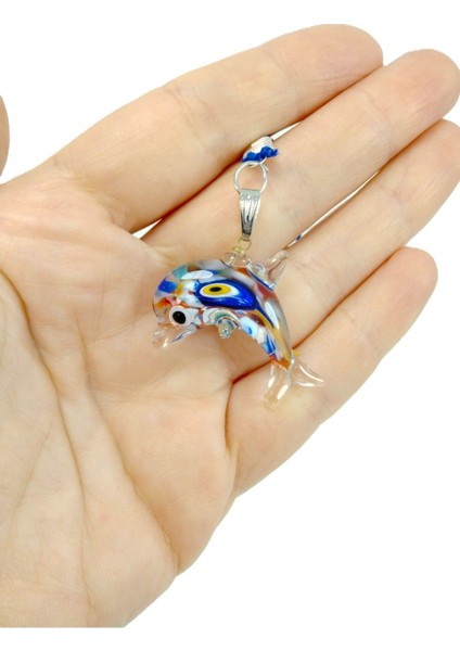 Murano Renkli Zeminli Yunus Nazar Boncuğu Araba Dikiz Ayna Süsü El Yapımı Lüks Cam Hediyelik modelleri