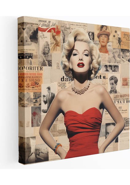 Marilyn Monroe Kanvas Tablo: Ikonik Kolaj Duvar Dekorasyonu