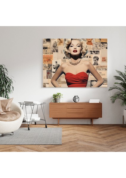 Marilyn Monroe Kanvas Tablo: Ikonik Kolaj Duvar Dekorasyonu