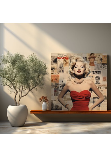 Marilyn Monroe Kanvas Tablo: Ikonik Kolaj Duvar Dekorasyonu