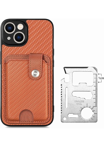iPhone 15 Plus Için Karbon Fiber Doku Kılıf Kart Bıçağı Alet-Kahverengi ile Darbeye Dayanıklı Telefon Kapağı (Yurt Dışından) fırsatları