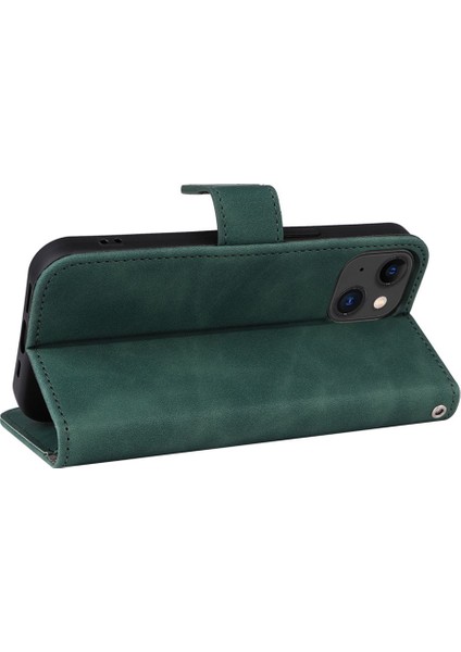 Iphone 15 Plus Pu Deri Cüzdan Kılıfı Stand Cilt Dokunma Koruyucu Telefon Kapak Yeşil (Yurt Dışından)