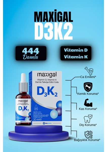 D3 + K2 Vitamin Damla 20 ml