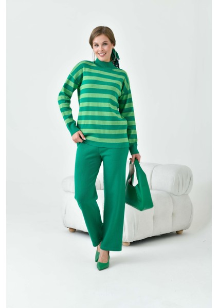 Kadın Çizgili İkili Takım Yeşil 20796
