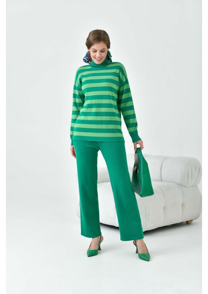 Kadın Çizgili İkili Takım Yeşil 20796 indirimleri