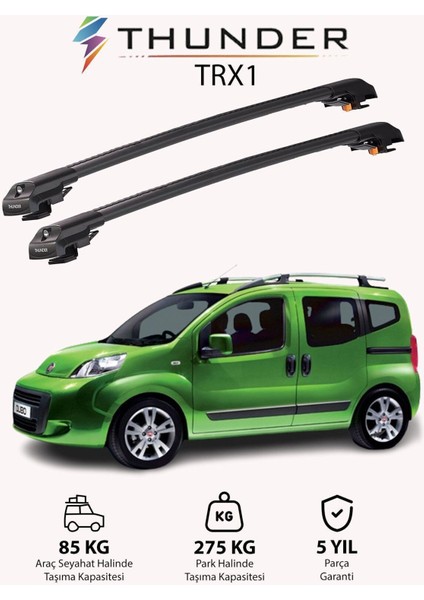 Fıat Qubo 2008-2017 Trx1 Thunder Carrier Kilitli Ara Atkı Taşıyıcı Tavan Barı Siyah