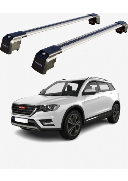 Great Wall Haval H6 2017-SONRASI Trx2 Thunder Carrier Kilitli Ara Atkı Taşıyıcı Tavan Barı Gri