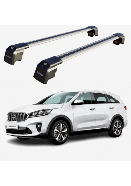 Kıa Sorento Prıme 2015-2020 Trx2 Thunder Carrier Kilitli Ara Atkı Taşıyıcı Tavan Barı Gri