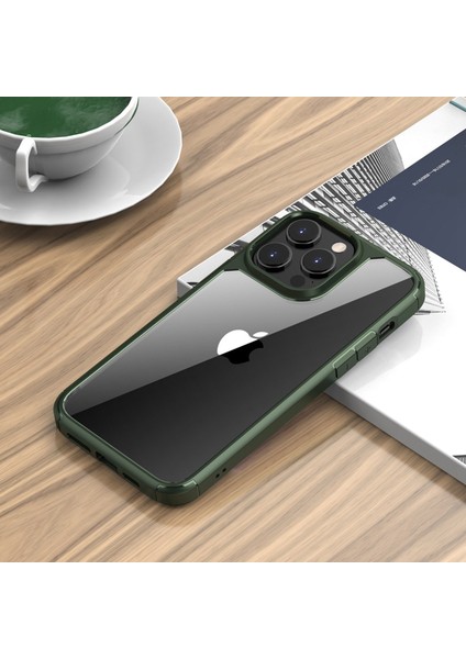 Iphone 14 Pro 6.1 Inç Yumuşak Tpu Tampon Sabit Pc Geri Kılıf Damla Koruma Koruma Telefon Kapak Yeşil (Yurt Dışından) fiyatları